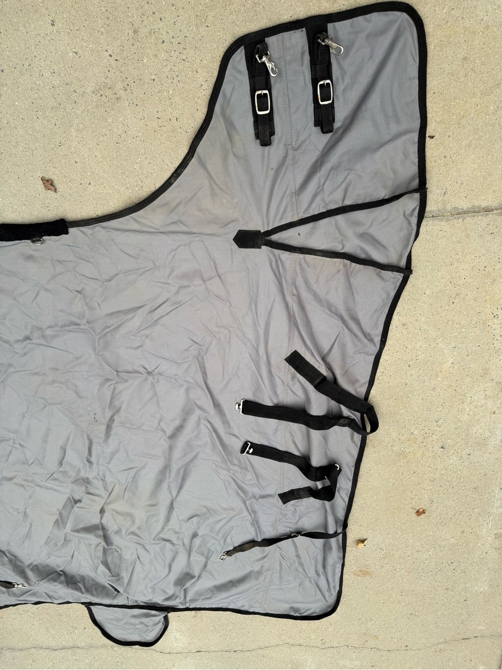 Gatsby Turnout horse sheet size 84 w/ gussets Gray with Black Trim